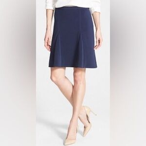 Halogen Godet Classic Navy Blue Flare A-Line Skirt
